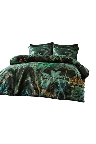 Paoletti Siona Tropical Duvet Set Queen (uk In Green