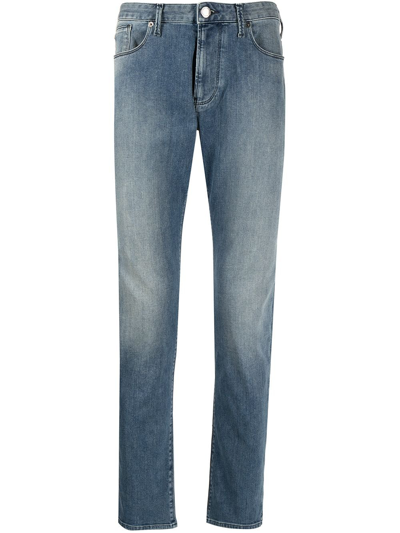 Emporio Armani Slim-cut Denim Jeans In Blue