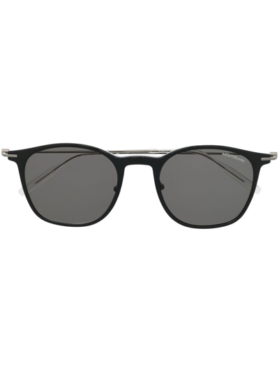 Montblanc Round-frame Tinted Sunglasses In Black