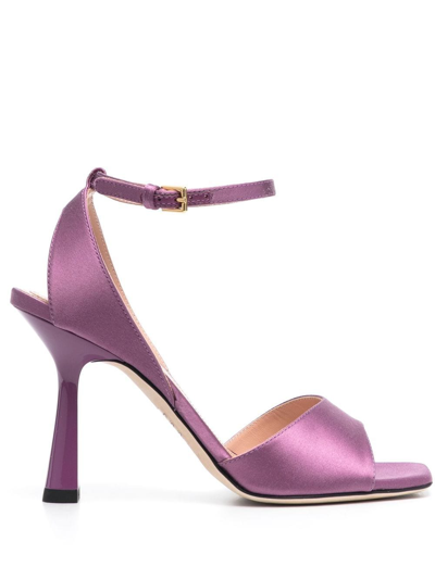 Alberta Ferretti Heeled Silk Sandals In Pink