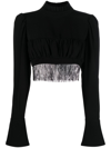 PACO RABANNE FRINGED-DETAIL HIGH-NECK TOP