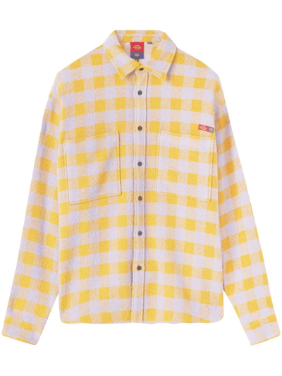 Opening Ceremony X Dickies Check-print Tweed Shirt In Lilac And Yellow