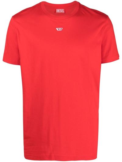Diesel Logo-patch Cotton T-shirt In Red