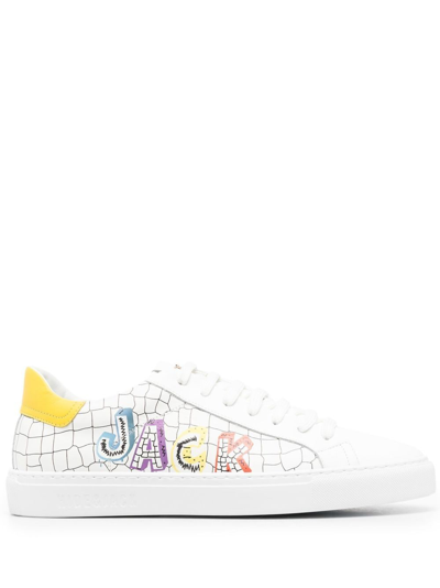 Hide & Jack Logo-print Lace-up Sneakers In White