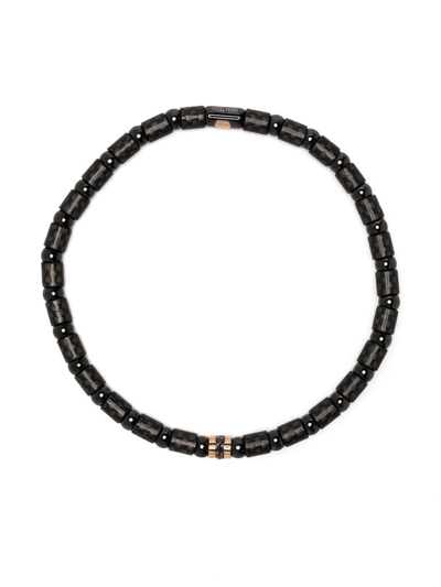 Roberto Demeglio 18kt Rose Gold Chain-link Ceramic And Diamond Bracelet In Black