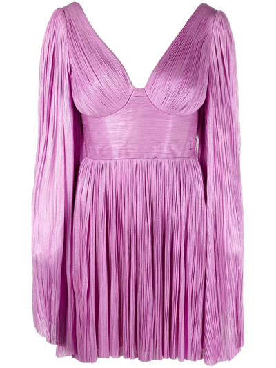 Maria Lucia Hohan Swarovski Crystal-embellished Silk Mini Dress In Pink