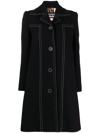 BOUTIQUE MOSCHINO CONTRAST-STITCHING SWING COAT