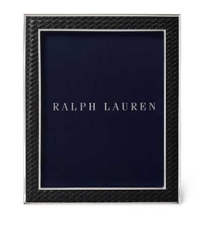 Ralph Lauren Leather Brockton Photo Frame (8" X 10") In Black