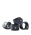 Ralph Lauren Wyatt Leather Napkin Rings, Set Of 4 In Navy