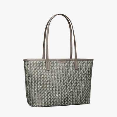 Tory Burch Small Ever-ready Zip Tote In Zinc