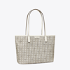Tory Burch Ever-ready Basketweave Small Tote Bag In New Ivory