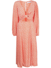 Faithfull The Brand Capella Red Floral-print Midi Dress In Orange