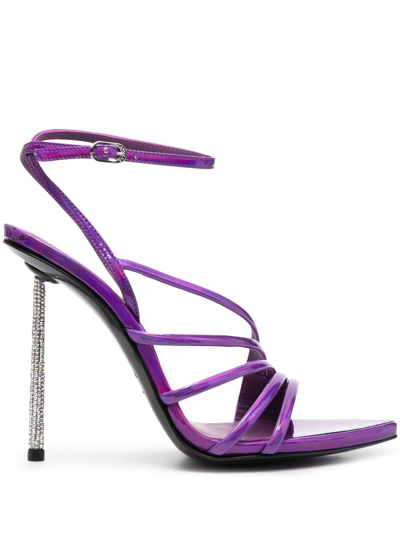 Le Silla Bella 120mm Patent-leather Sandals In Purple