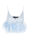 16arlington Poppy Feather-trim Camisole In Blue