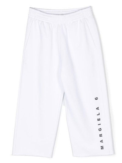Mm6 Maison Margiela Logo-print Cotton Trousers In White