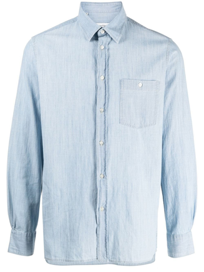 Officine Generale Alex Patch-pocket Shirt In Blue