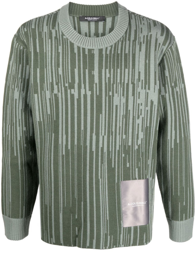 A-cold-wall* Abstract-stripe Jumper In Green