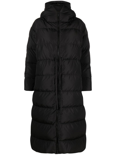 Bacon Hooded Tie-waist Quilted Coat In Nero
