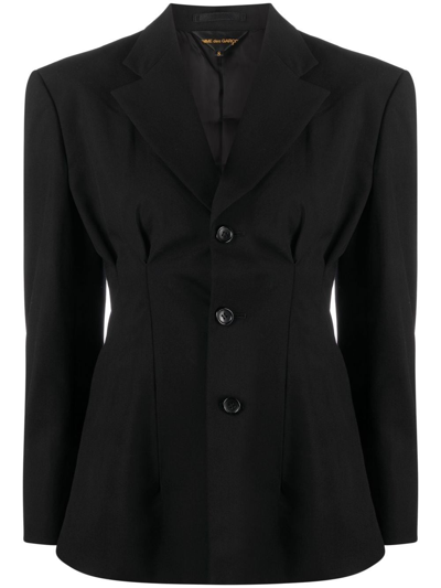 Comme Des Garçons Comme Des Garçons Ruched Single-breasted Blazer In Black