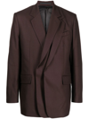 Songzio Layered Notched Blazer In Brown