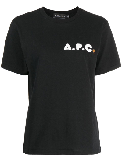 A Bathing Ape Chest Logo-print Detail T-shirt In Black