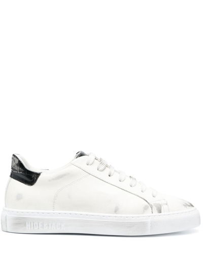 Hide & Jack Worn-effect Low-top Sneakers In White