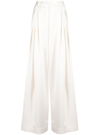 Goen J High Waist Wide Leg Trousers In White