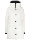 Canada Goose Rossclair Hooded Parka Coat In White