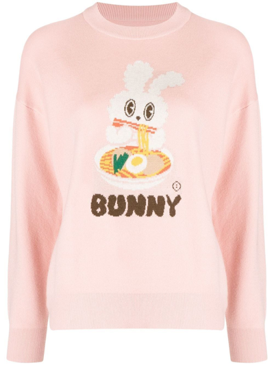 Chocoolate Bunny-print Detail Jumper In Pink