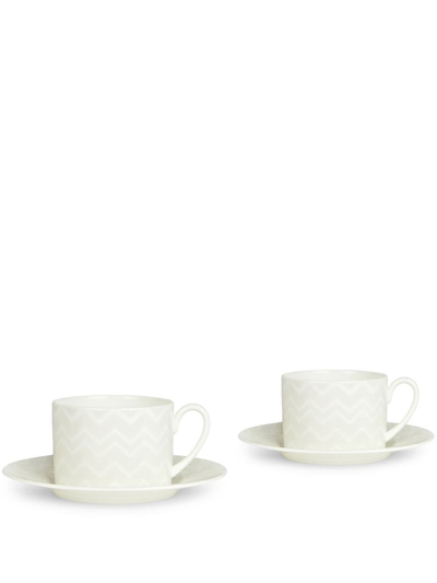 Missoni Zig Zag Coffee Cup Set In White