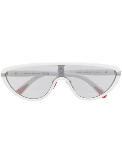 Moncler Vitesse Shield Sunglasses In White