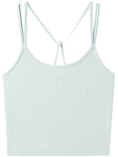 John Elliott Gemini Rib Halter Cami Tank In Blue