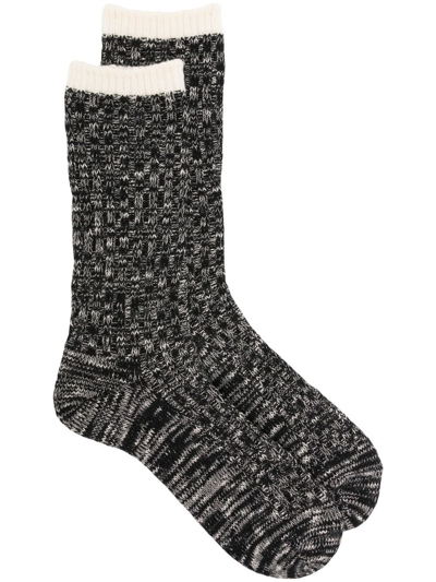 Undercover Knitted Cotton-blend Socks In Black
