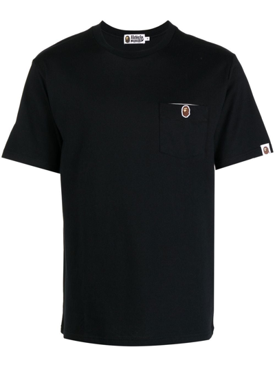 A Bathing Ape Logo-patch Short-sleeve T-shirt In Black