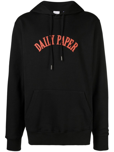 Daily Paper Logo-print Detail Hoodie In Black