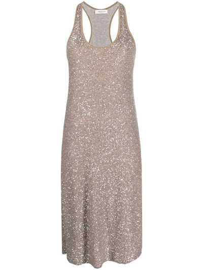 Fabiana Filippi Shimmer-finish Sleeveless Dress In Pink