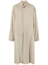 Maison Margiela Peached Cotton Single-breasted Coat In Neutrals