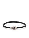 Alexander Mcqueen Men's Studded Skull Rubber Cord Bracelet In Black
