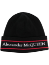 ALEXANDER MCQUEEN LOGO INTARSIA-KNIT CASHMERE BEANIE