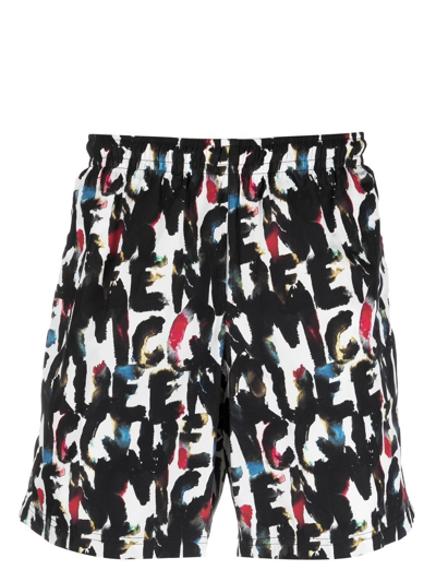 ALEXANDER MCQUEEN WATERCOLOUR GRAFFITI SWIM SHORTS