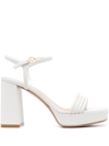 Gianvito Rossi Lena 70 Leather Platform Sandal In White