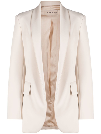 Blanca Vita Open-front Blazer In Neutrals