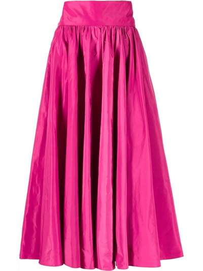 Blanca Vita Grevillea Pleated Maxi Skirt In Fuchsia