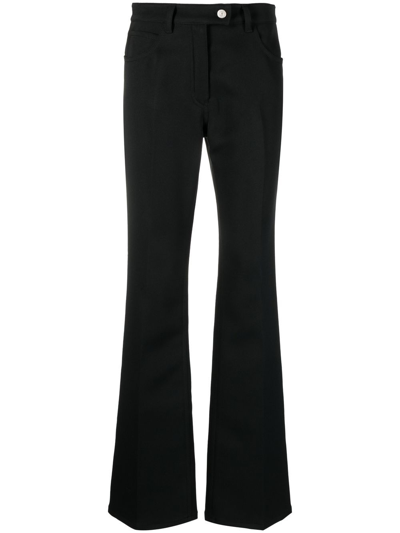 Courrèges Mid-rise Flared Trousers In Black