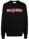 Alexander Mcqueen Spray Effect Logo Sweatshirt In Black