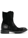 MOMA POLACCO WORN-EFFECT LEATHER BOOTS