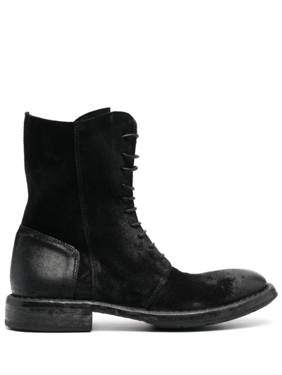 Moma Polacco Worn-effect Leather Boots In Black
