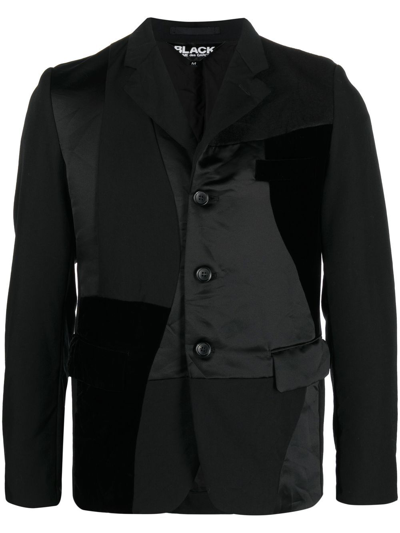Black Comme Des Garçons Patchwork Single-breasted Blazer In Black