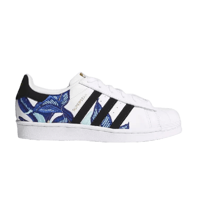 Pre-owned Adidas Originals Wmns Superstar 'floral Graphic' In White