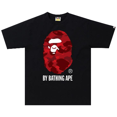 Pre-owned Bape Color Camo By Bathing Tee 'black/red'